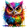 Bunte Eulenkunst Digitaldruck