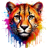 Vivid Cheetah Portrait Art Design