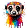 Farbiger Erdmännchen-Portraitdruck