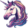 Fantasie Einhorn mit Regenbogenmähne