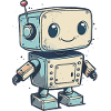 Cute Retro Robot Print