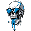 Skull with sunglasses and teardrop design