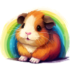 Bunter Hamster mit Regenbogenhintergrund