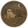 Motif animal nocturne et fantôme