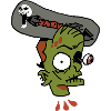 Zombie Boy with Skull and Cartoon
