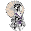 Geisha Elegance with Parasol