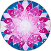 FlowersMandala in Magenta, Pink and Blue