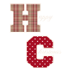 "Happy Christmas" letters with Christmas pattern
