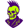 Punk Skull Illustration on Neon