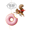 Cute squirrels with donut