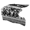 Motocross Helm schwarz-weißes Design - 1