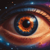 Cosmic Eye with Starry Sky