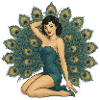 Elegant Peacock Pinup