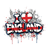 England flag Love Graffiti Design