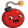 Cartoon Bomb with Cheerful Expression