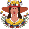 Wildblumen Kolumbianisches Mädchen Blumen