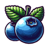 Bright Blueberries and Stylized Leaves