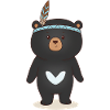 Indian Bear in Feather Headband