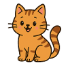 Cute Cartoon Cat in Daily Life