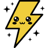 Kawaii lightning bolt with expressive face