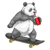 Panda Skater Skateboard