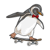 Penguin Skater Skateboard