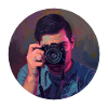 Photographer with artistic digital transformation