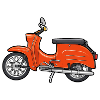 Retro Orange Simson Schwalbe Design