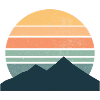Minimalist mountain sunset