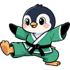 Süßer Pinguin Karate Comic Kinder Kampfkunst