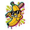 Banana Playing Baseball Cartoon