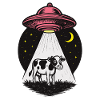 UFO light beam on cow