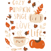 Autumnal Pumpkin Cozy Print Pumpkin Design