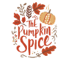 Autumnal pumpkin design with leaves pumpkin