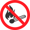 No Open Flames Sign