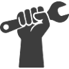 Strong Hand Holding Wrench Icon