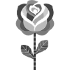 Schwarz-Weiß grafisches Rosendesign