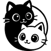 Ying Yang Cat Portrait