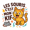 Chat marrant souris j'adore