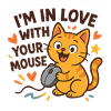 Lovely cat in love with mouse