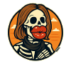 Skeleton with red lips