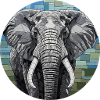 Mosaic Elephant Art Portrait