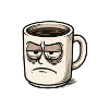 Coffee cup with grumpy face