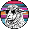 Llama surfer with sunglasses