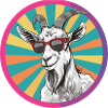 Casual Goat Portrait with Sunglasses