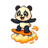 Panda Surfer cartoon Design