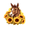 Pferd im Sonnenblumenmeer