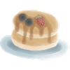 Sweet Berry Pancakes Illustration