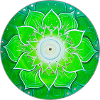 Bright green mandala with green leaves