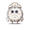 Caring Alarm Clock Cartoon Design